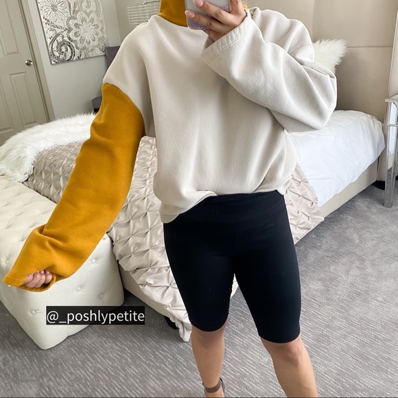 Zara Color Block drop shoulder boxy turtleneck pullover Sweatshirt sweater top - Picture 4 of 11